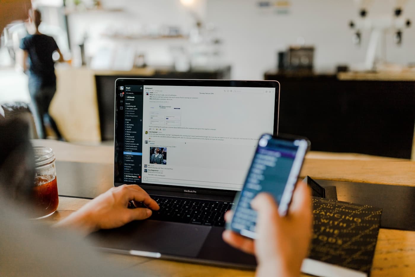 Finance professionals in a modern banking environment