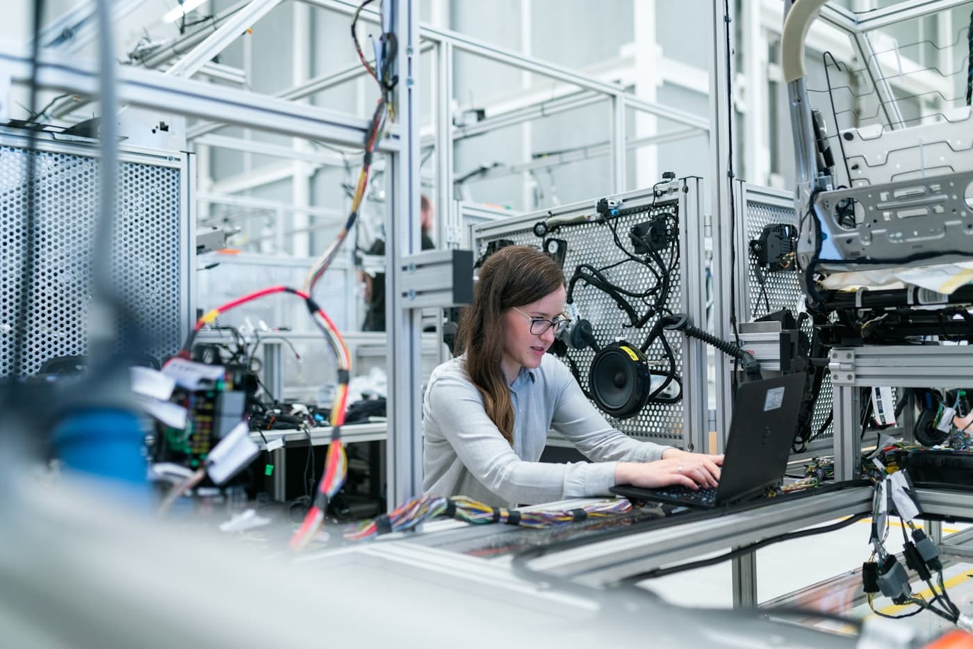 Industrial production environment with modern equipment